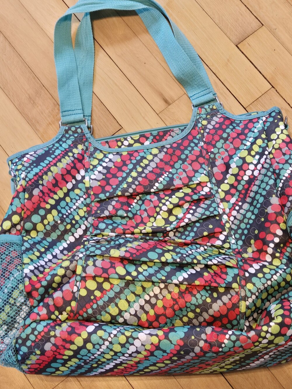 Thirty-One 31 All Pro Tote Pool Beach Gym Yoga Travel Diaper Bag Graffiti Dot - Picture 3 of 5